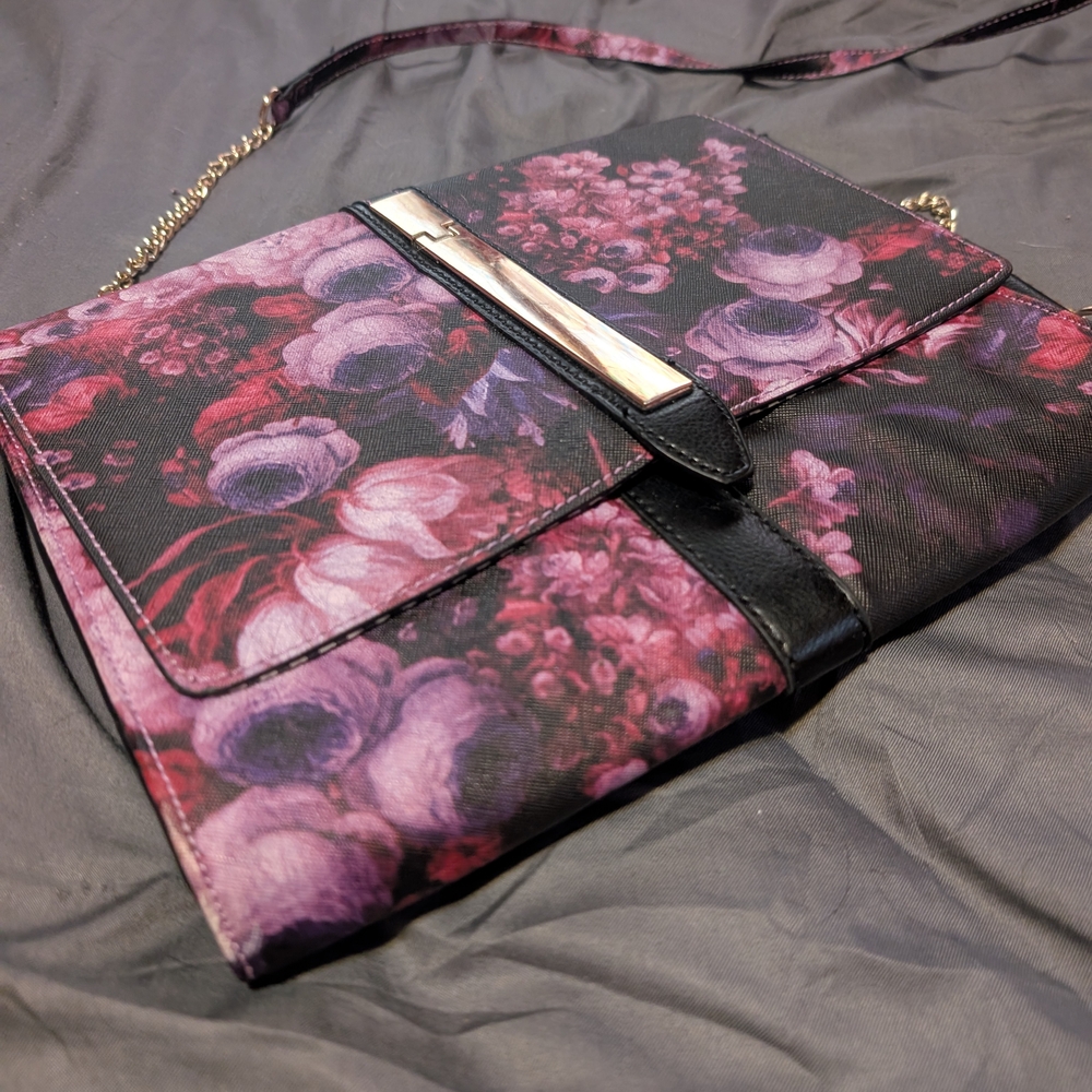 Floral Black and Pink Women's Bag